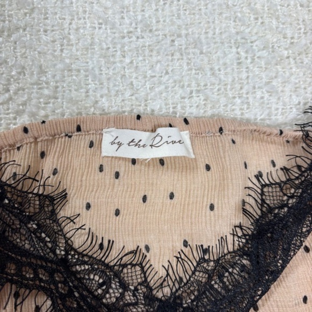 by the river black beige pink y2k polkadot lace cami coquette chic whimsy goth - Picture 3 of 7